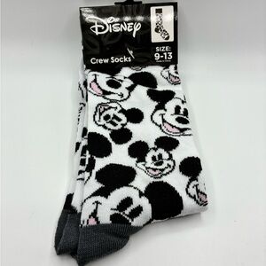 Disney Mickey Mouse Crew Socks - Black, White, and Pink